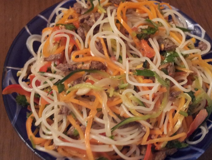 как готовить фунчозу с овощами и мясом